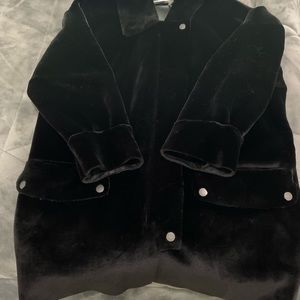 NWOT. Free People Black Velvet Coat